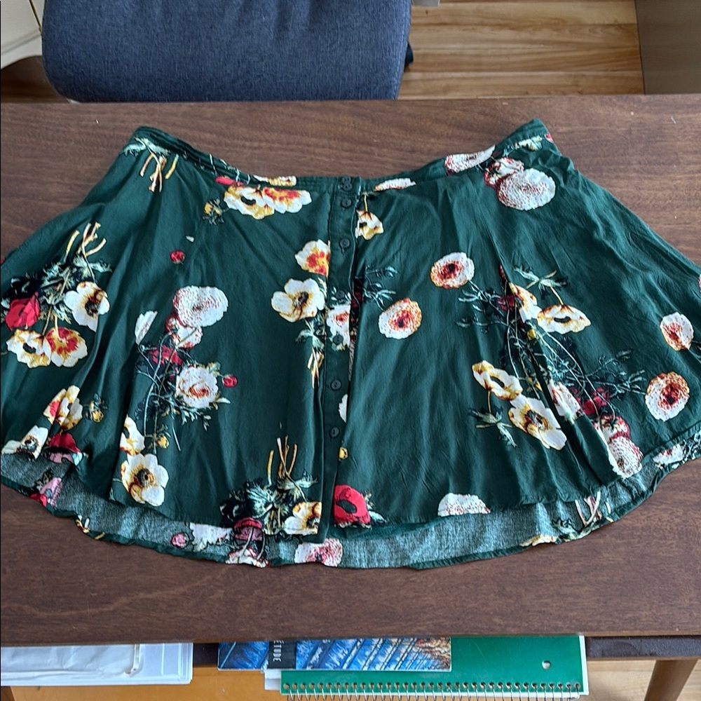 Green Flowered mini skirt from Urban Outfitters